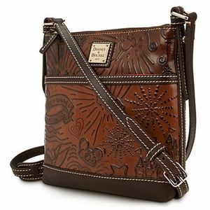 Disney Dooney and Bourke DVC Brown Leather Sketch Crossbody RARE Make an offer!